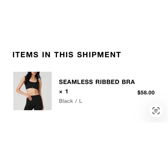 Black Ribbed Racerback Sports Bra - Picture 3 of 3